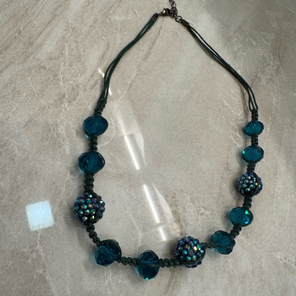 🔥Blue and silver beaded necklace with adjustable length #jewellery🔥 - Picture 3 of 3